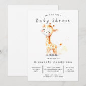 Chic Online Giraffe Baby shower Kaart (Voorkant / Achterkant)