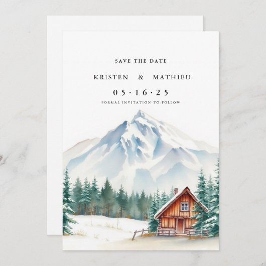 Chic Online Mountain Save The Date (Voorkant / Achterkant)