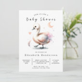 Chic Online Swan Baby shower Kaart (Staand voorkant)