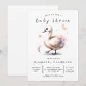 Chic Online Swan Baby shower Kaart (Voorkant / Achterkant)