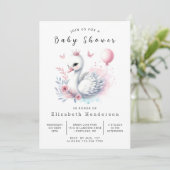 Chic Online Swan Baby shower Kaart (Staand voorkant)