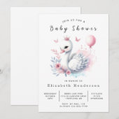 Chic Online Swan Baby shower Kaart (Voorkant / Achterkant)