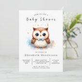 Chic Online Uil Baby shower Kaart (Staand voorkant)