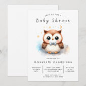 Chic Online Uil Baby shower Kaart (Voorkant / Achterkant)