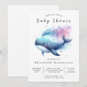 Chic Online Whale Baby shower Kaart (Voorkant / Achterkant)