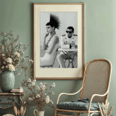 Chic Ontmoeting: Avant-Garde Monochrome Mode Poster