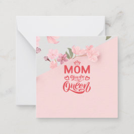 Chic ontwerp typografie mama je bent de koningin notitiekaartje