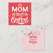 Chic ontwerp typografie mama jij bent de koningin notitiekaartje (Voorkant / Achterkant)