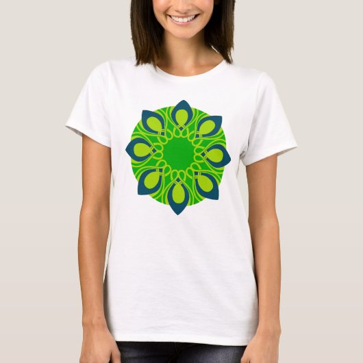 Chic Oosterse bloem ontwerp T-shirt (Voorkant)