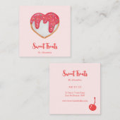 Chic op maat gemaakte koekjesbakkerij chef vierkante visitekaartje (Voorkant / Achterkant)