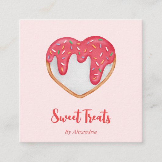 Chic op maat gemaakte koekjesbakkerij chef vierkante visitekaartje (Voorkant)