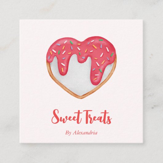 Chic op maat gemaakte koekjesbakkerij chef vierkante visitekaartje (Voorkant)