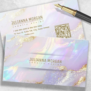 Chic Opal Abstract met QR-code ID1147 Visitekaartje