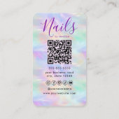 Chic Opal Manicurist Artist Stylish Nail Studio Visitekaartje (Achterkant)