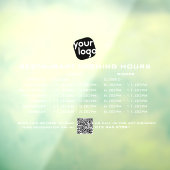 Chic Openingstijden Lunch Diner Restaurant Raamsticker (Vel 3)