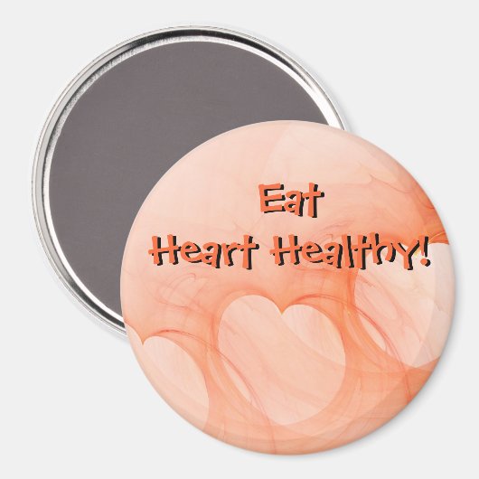 Chic Oranje Abstract Hearts Magnet (Voorkant / Achterkant)