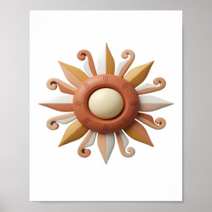Chic Oranje ABSTRACTE KUNST Artistiek Motief Poster