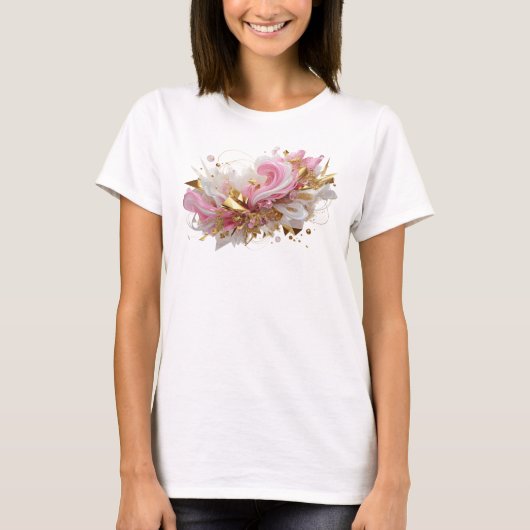 Chic Oranje ABSTRACTE KUNST Grafische T-shirt (Voorkant)