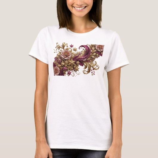 Chic Oranje ABSTRACTE KUNST Maatwerk T-shirt v2 (Voorkant)