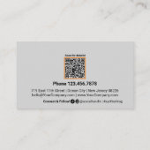 Chic Oranje accenten Logo Social Media QR Code Klantenkaartje (Achterkant)