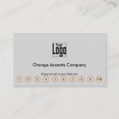 Chic Oranje accenten Logo Social Media QR Code Klantenkaartje (Voorkant)