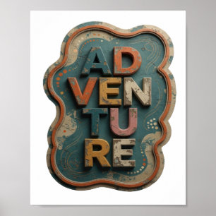 Chic Oranje AVONTUUR Grafisch ontwerp Poster