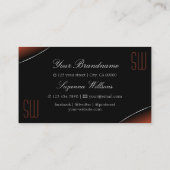 Chic Oranje Black met Silver Border en Monogram Visitekaartje (Achterkant)
