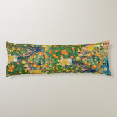 Chic oranje blauw turquoise Siciliaanse citrus col Lichaamskussen (Achterkant)