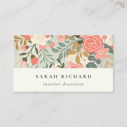 Chic Oranje Blush Blauwgroen Blue Green Ambrosia F Visitekaartje (Voorkant)