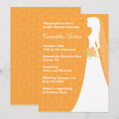 Chic Oranje Bridal Shower Kaart (Voorkant / Achterkant)