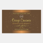 Chic Oranje Brown Product Labels Gold Glitter Logo (Voorkant)