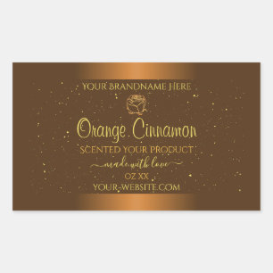 Chic Oranje Brown Product Labels Gold Glitter Roos