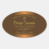 Chic Oranje Brown Product Labels Gold Glitter Roos (Voorkant)