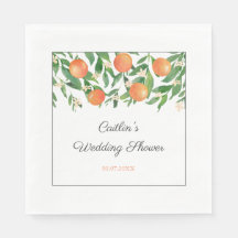 Chic Oranje Charcoal Black Wedding Shower Party