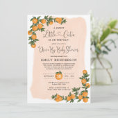 Chic Oranje Drive by Baby shower Citrus Quarantine Kaart (Staand voorkant)