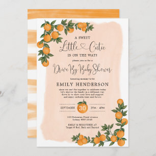 Chic Oranje Drive by Baby shower Citrus Quarantine Kaart