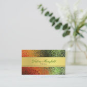 Chic Oranje en Green Foil look Visitekaartje (Staand voorkant)