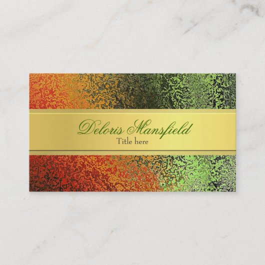 Chic Oranje en Green Foil look Visitekaartje (Voorkant)