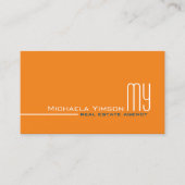 Chic Oranje en White met Monogram Professional Visitekaartje (Voorkant)