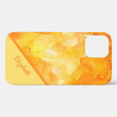 Chic Oranje Gele Waterverf Gepersonaliseerd Case-Mate iPhone Case (Achterkant (horizontaal))