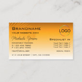 Chic Oranje Gradient Palm Leaf Monogram en Logo Visitekaartje (Achterkant)