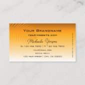 Chic Oranje Gradient Palm Leaf Monogram Simple Visitekaartje (Achterkant)