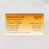 Chic Oranje gradiënt palmblad met monogram Visitekaartje (Achterkant)