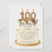 Chic Oranje Herfst herfst 100th Birthday Cake Kaart (Voorkant)