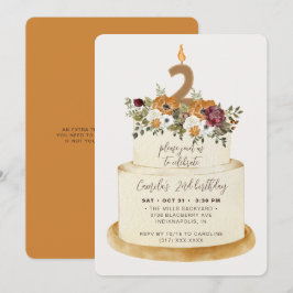 Chic Oranje Herfst herfst 2e verjaardag Cake Kaart