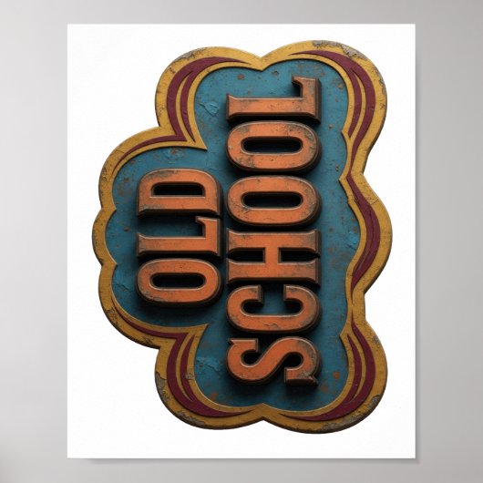 Chic Oranje OLD SCHOOL Stout Design Poster (Voorkant)