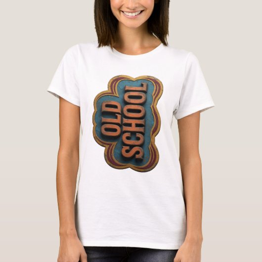 Chic Oranje OLD SCHOOL Stout Design T-shirt (Voorkant)