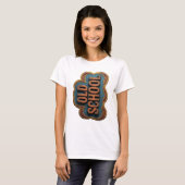Chic Oranje OLD SCHOOL Stout Design T-shirt (Voorkant volledig)