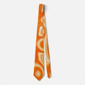 Chic Oranje Retro Liquid Swirl Aesthetische Groovy Stropdas (Voorkant)