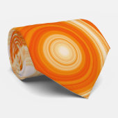 Chic Oranje Retro Liquid Swirl Aesthetische Groovy Stropdas (Opgerold)